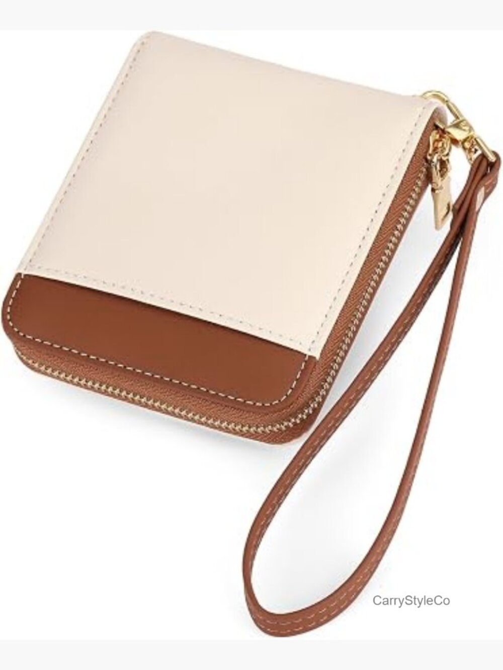 RFID Blocking Zip Around Wristlet Wallet Vegan Leather Card Holder